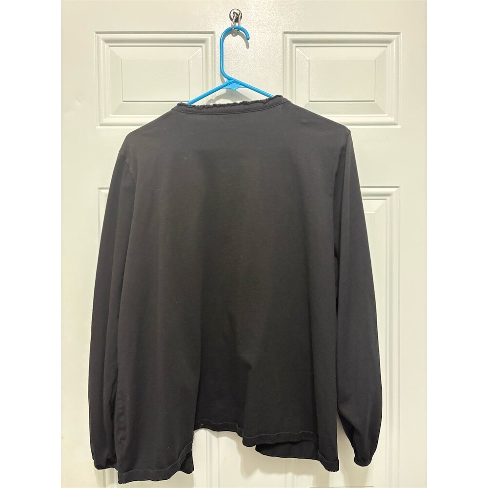 Charter Club Cardigan Sweater Womens 1X Black Button Front Pintuck Knit - Picture 5 of 6
